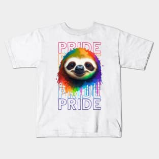 Sloth Pride Colorful Kids T-Shirt